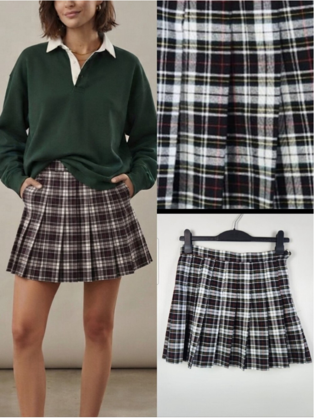 American Apparel Plaid Tartan Pleated Mini Skirt Heritage Academia Prep School